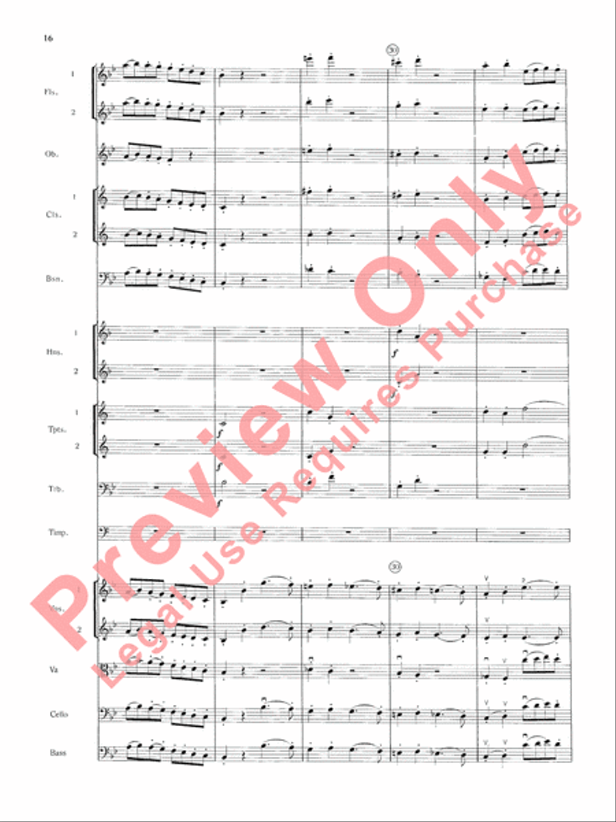 Mozart's Symphony No. 25 in G Minor, 3rd & 4th Movements Full Orchestra scores gallery preview page 19