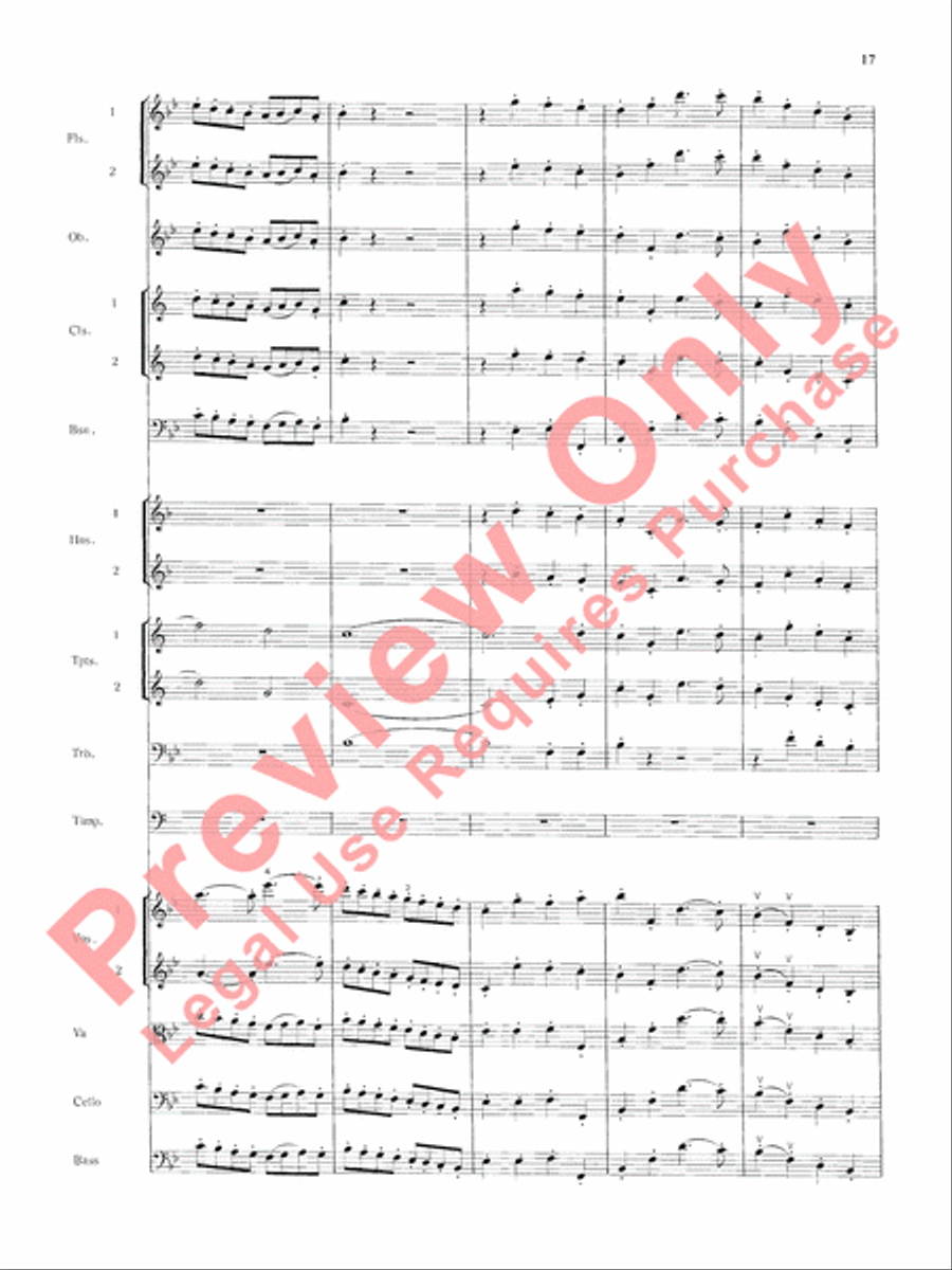 Mozart's Symphony No. 25 in G Minor, 3rd & 4th Movements Full Orchestra scores gallery preview page 20