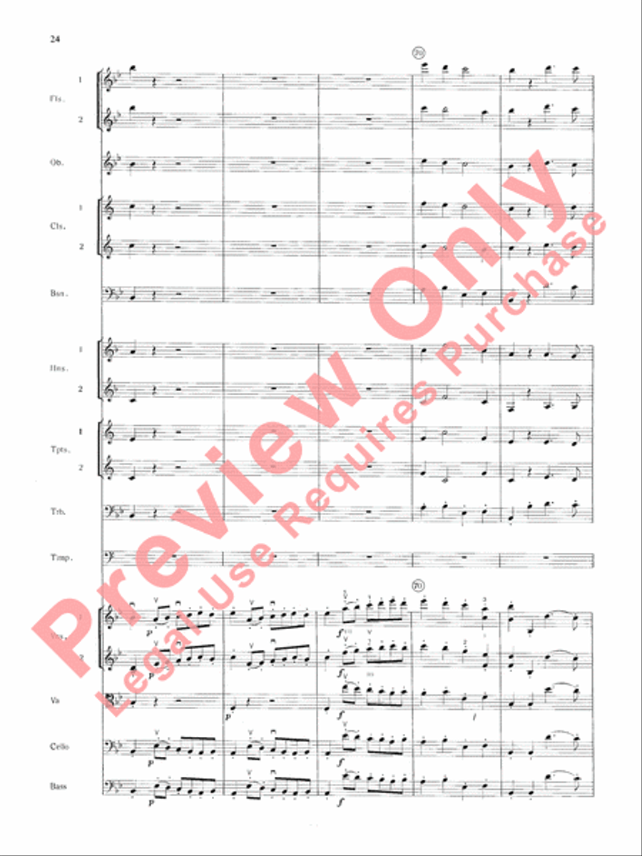 Mozart's Symphony No. 25 in G Minor, 3rd & 4th Movements Full Orchestra scores gallery preview page 27