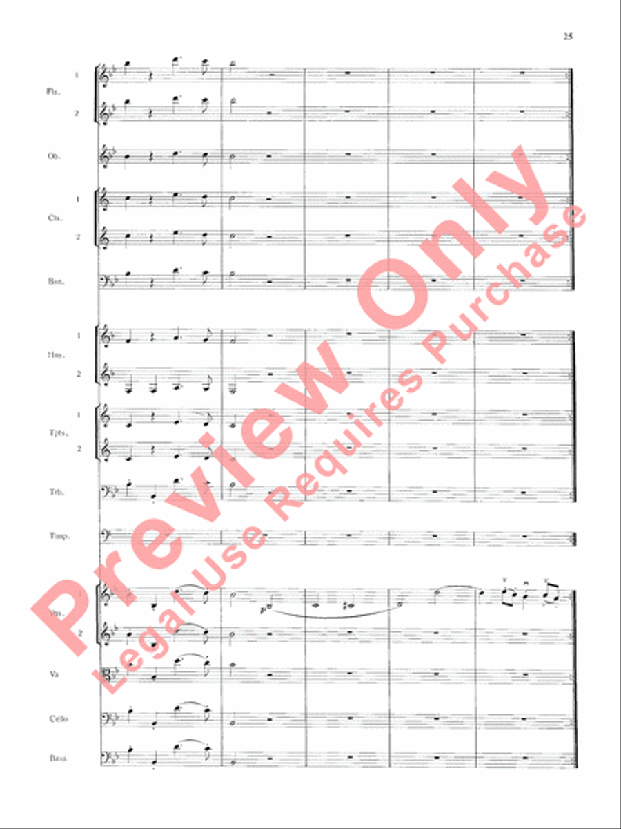 Mozart's Symphony No. 25 in G Minor, 3rd & 4th Movements Full Orchestra scores gallery preview page 28