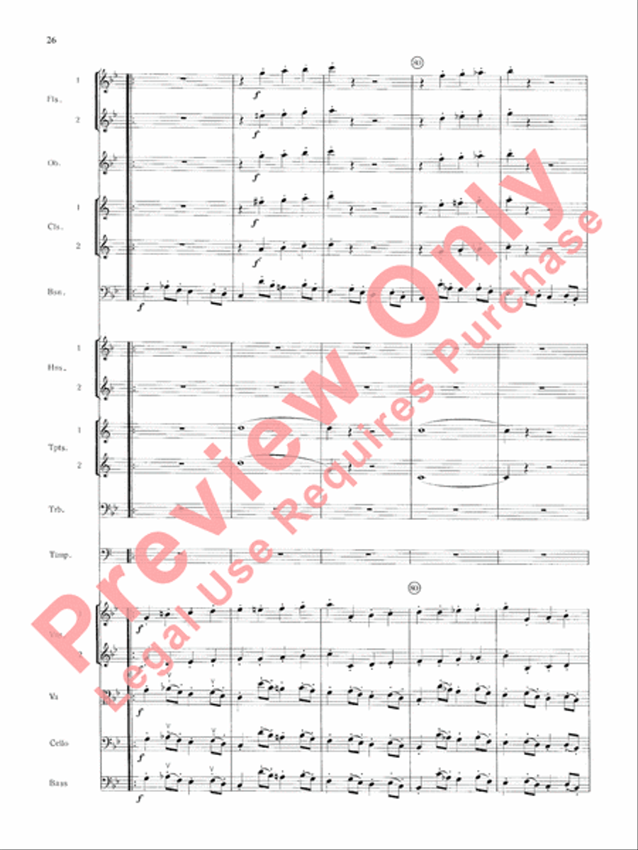 Mozart's Symphony No. 25 in G Minor, 3rd & 4th Movements Full Orchestra scores gallery preview page 29