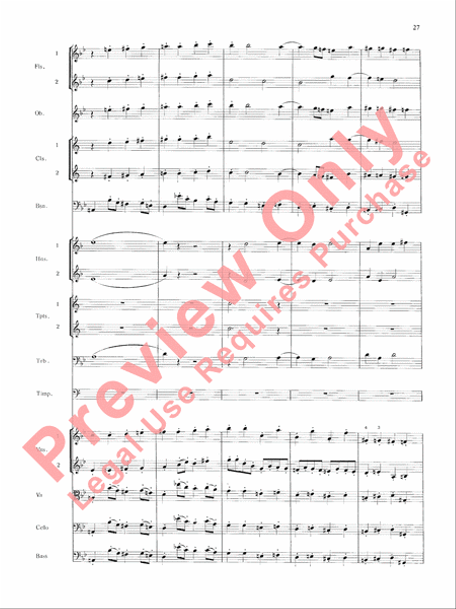 Mozart's Symphony No. 25 in G Minor, 3rd & 4th Movements Full Orchestra scores gallery preview page 30