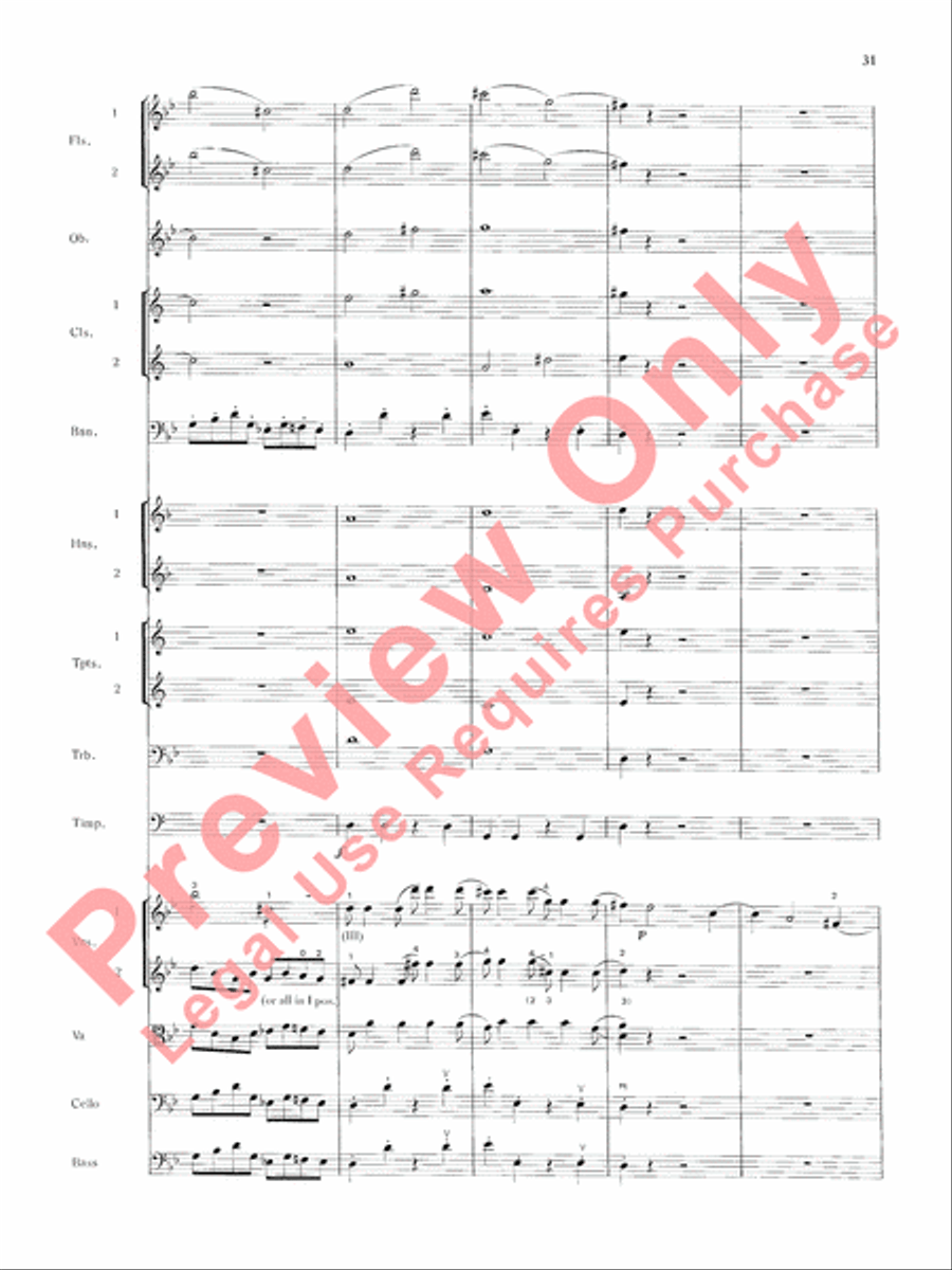 Mozart's Symphony No. 25 in G Minor, 3rd & 4th Movements Full Orchestra scores gallery preview page 34