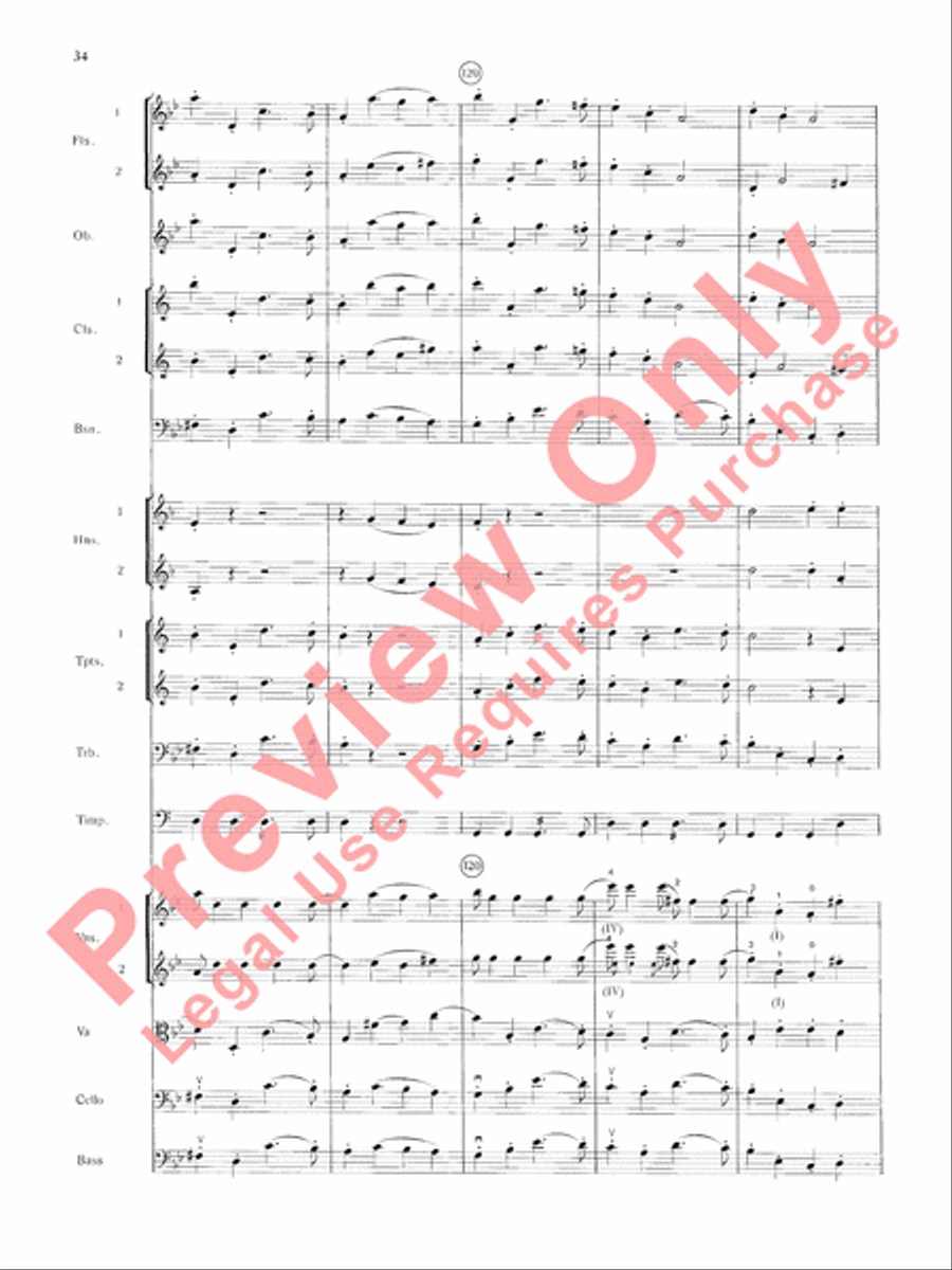 Mozart's Symphony No. 25 in G Minor, 3rd & 4th Movements Full Orchestra scores gallery preview page 37