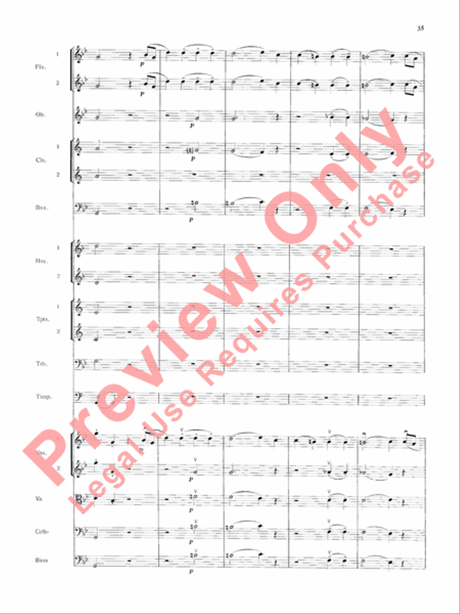 Mozart's Symphony No. 25 in G Minor, 3rd & 4th Movements Full Orchestra scores gallery preview page 38