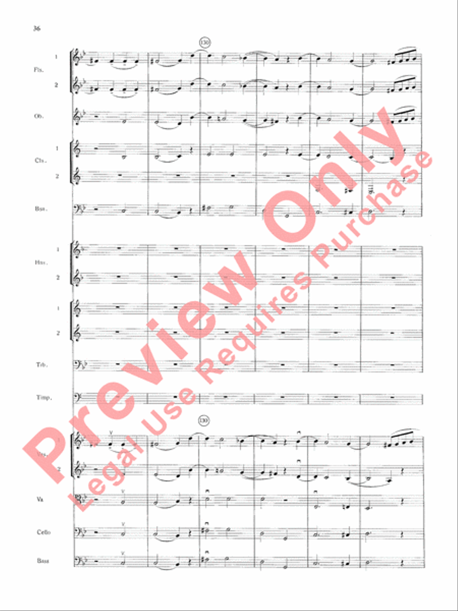 Mozart's Symphony No. 25 in G Minor, 3rd & 4th Movements Full Orchestra scores gallery preview page 39
