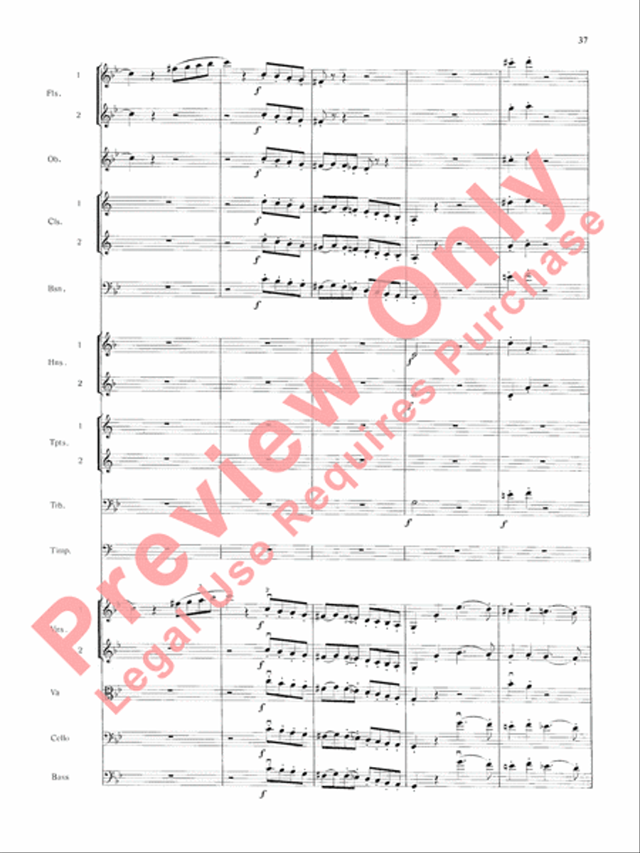 Mozart's Symphony No. 25 in G Minor, 3rd & 4th Movements Full Orchestra scores gallery preview page 40