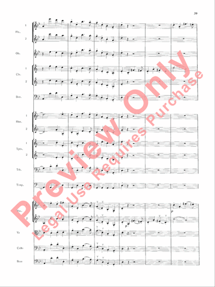 Mozart's Symphony No. 25 in G Minor, 3rd & 4th Movements Full Orchestra scores gallery preview page 42