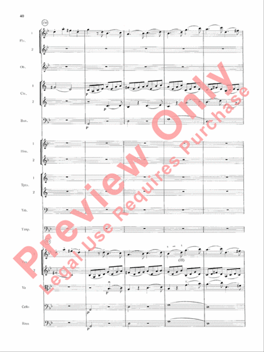 Mozart's Symphony No. 25 in G Minor, 3rd & 4th Movements Full Orchestra scores gallery preview page 43