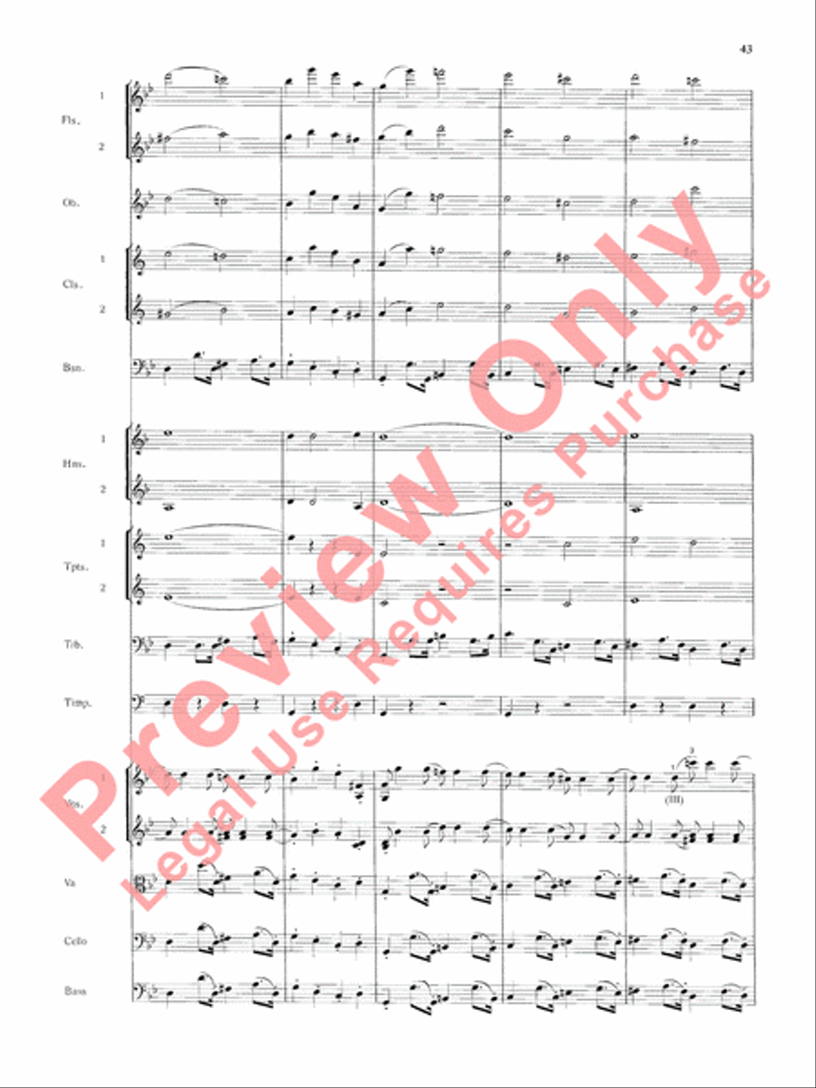 Mozart's Symphony No. 25 in G Minor, 3rd & 4th Movements Full Orchestra scores gallery preview page 46
