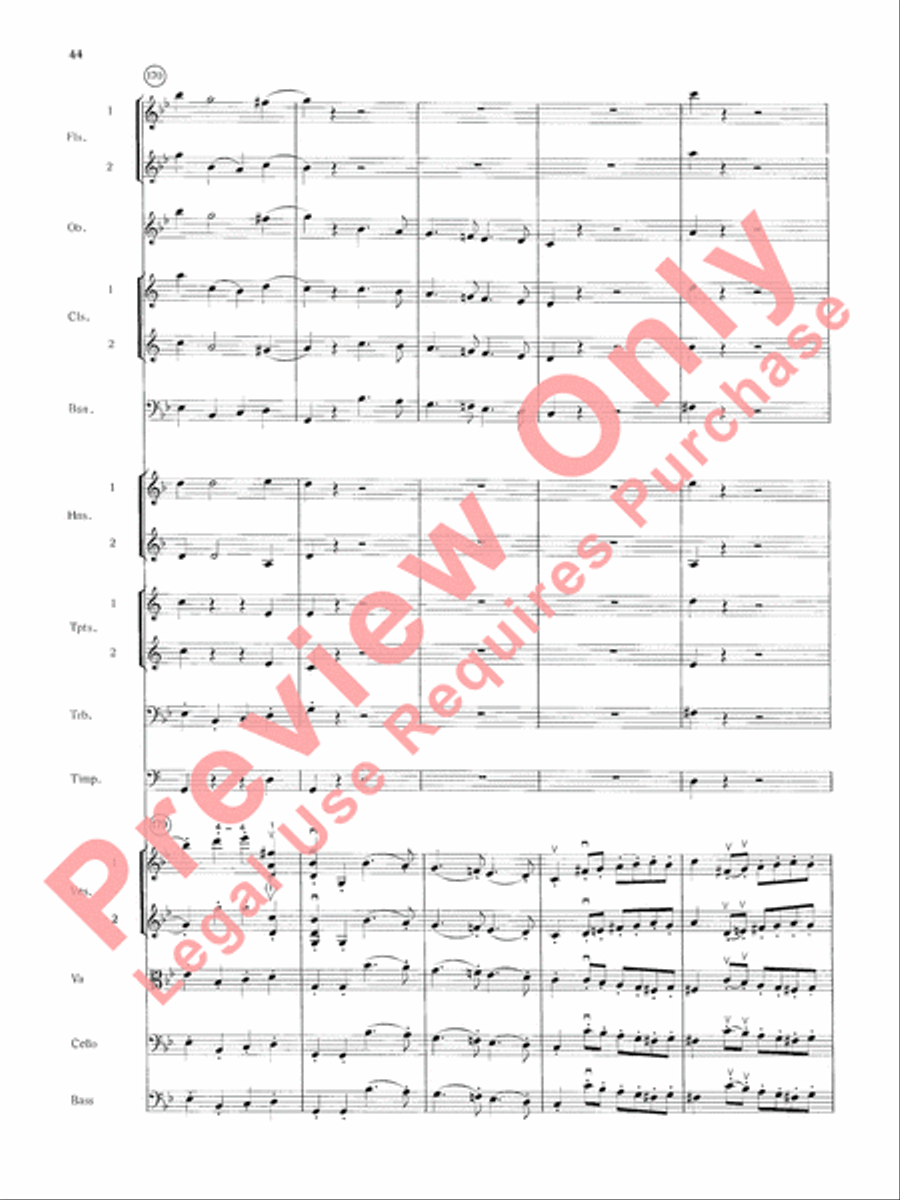 Mozart's Symphony No. 25 in G Minor, 3rd & 4th Movements Full Orchestra scores gallery preview page 47
