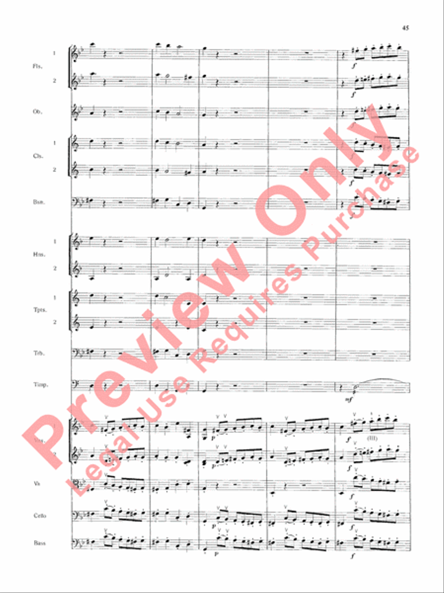 Mozart's Symphony No. 25 in G Minor, 3rd & 4th Movements Full Orchestra scores gallery preview page 48