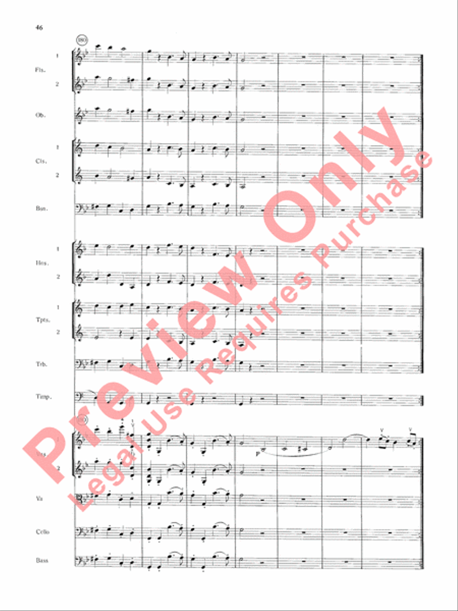 Mozart's Symphony No. 25 in G Minor, 3rd & 4th Movements Full Orchestra scores gallery preview page 49