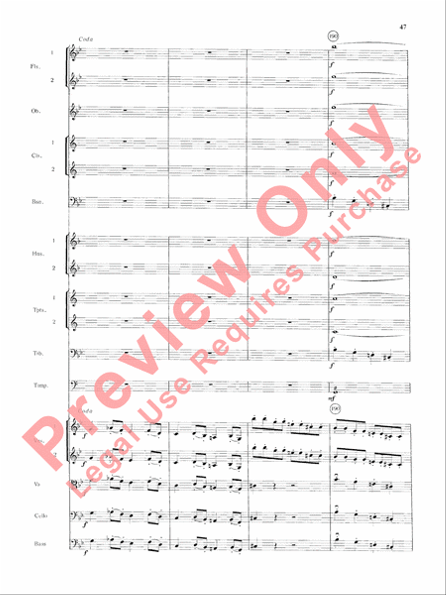 Mozart's Symphony No. 25 in G Minor, 3rd & 4th Movements Full Orchestra scores gallery preview page 50