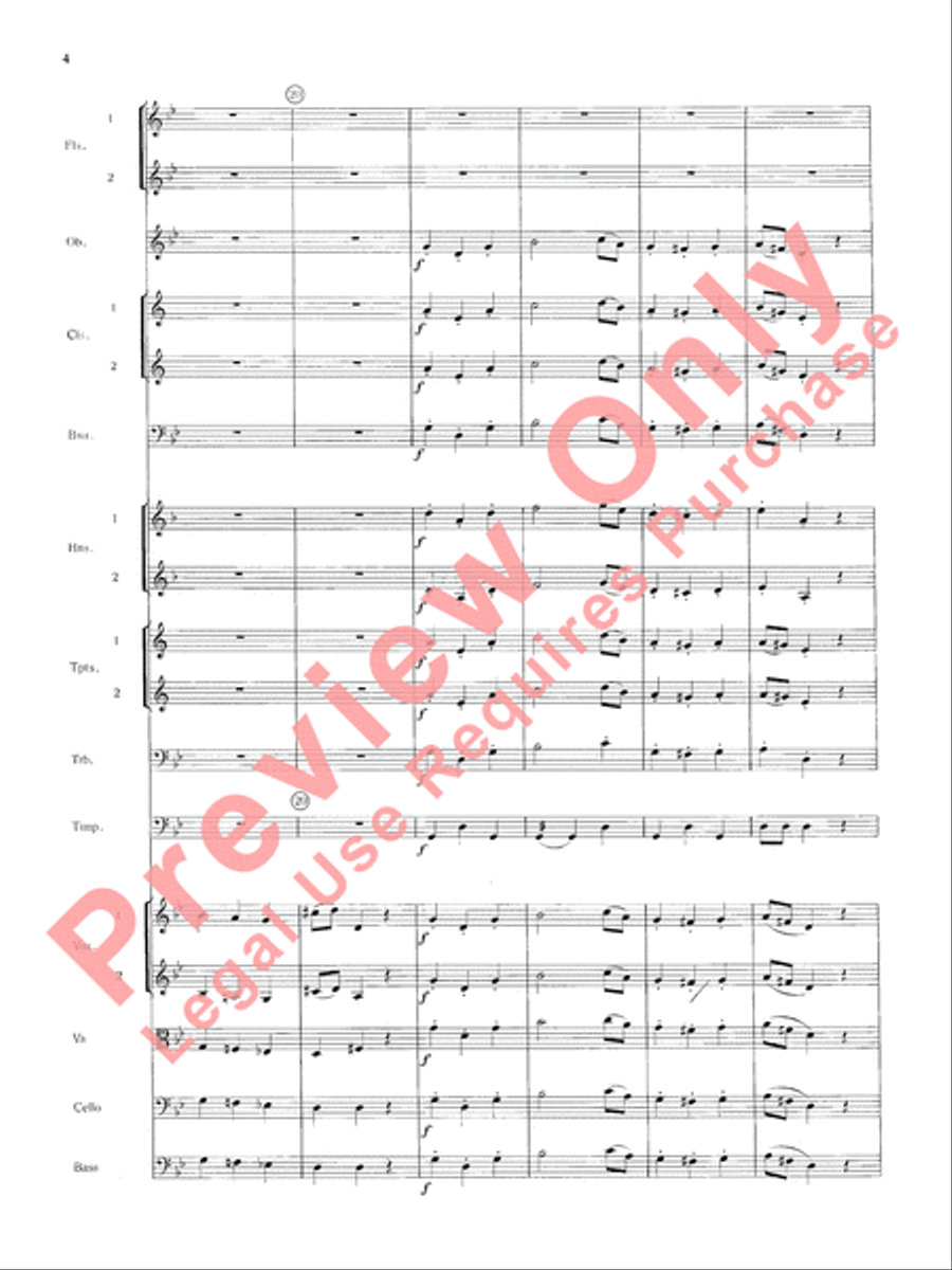 Mozart's Symphony No. 25 in G Minor, 3rd & 4th Movements Full Orchestra scores gallery preview page 7