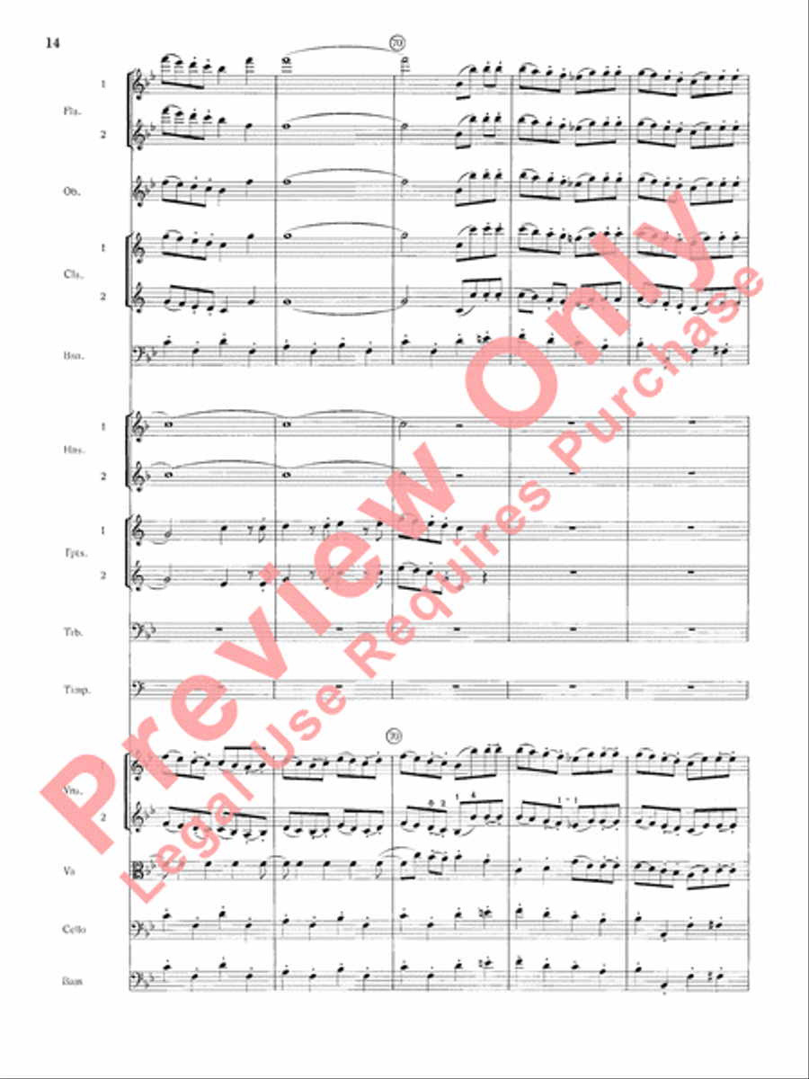 Mozart's Symphony No. 25 in G Minor, 1st & 2nd Movements Full Orchestra scores gallery preview page 17