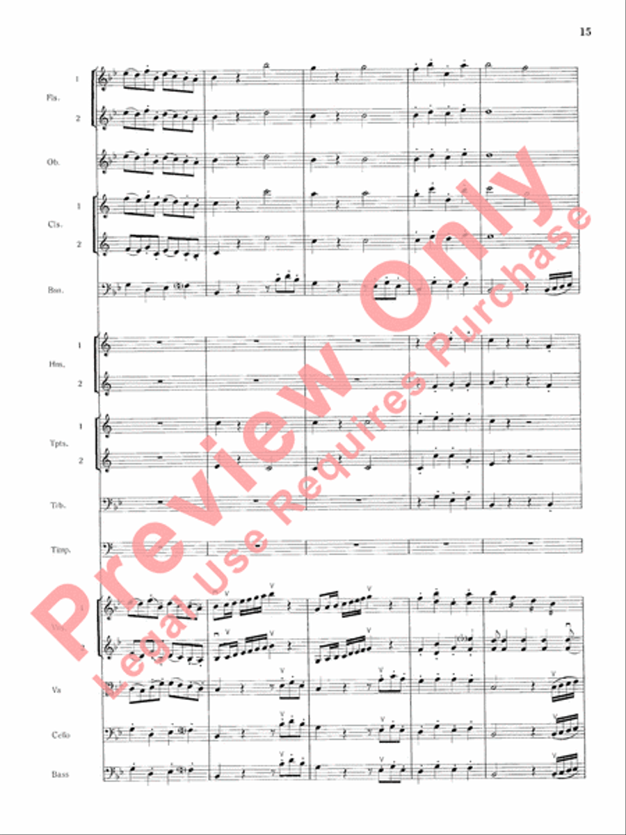 Mozart's Symphony No. 25 in G Minor, 1st & 2nd Movements Full Orchestra scores gallery preview page 18