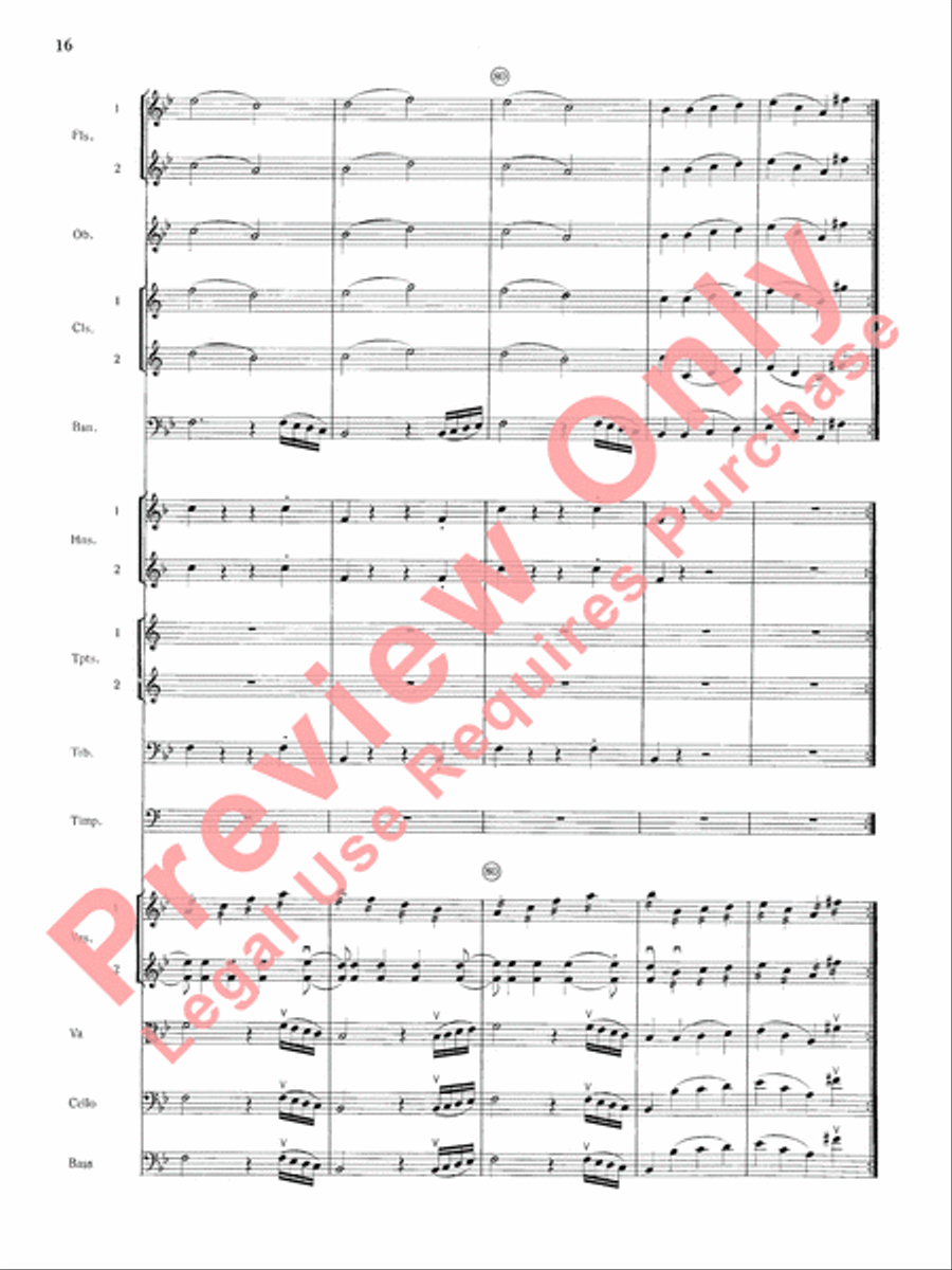 Mozart's Symphony No. 25 in G Minor, 1st & 2nd Movements Full Orchestra scores gallery preview page 19