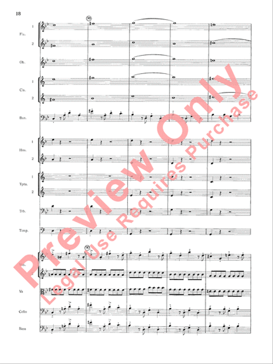 Mozart's Symphony No. 25 in G Minor, 1st & 2nd Movements Full Orchestra scores gallery preview page 21