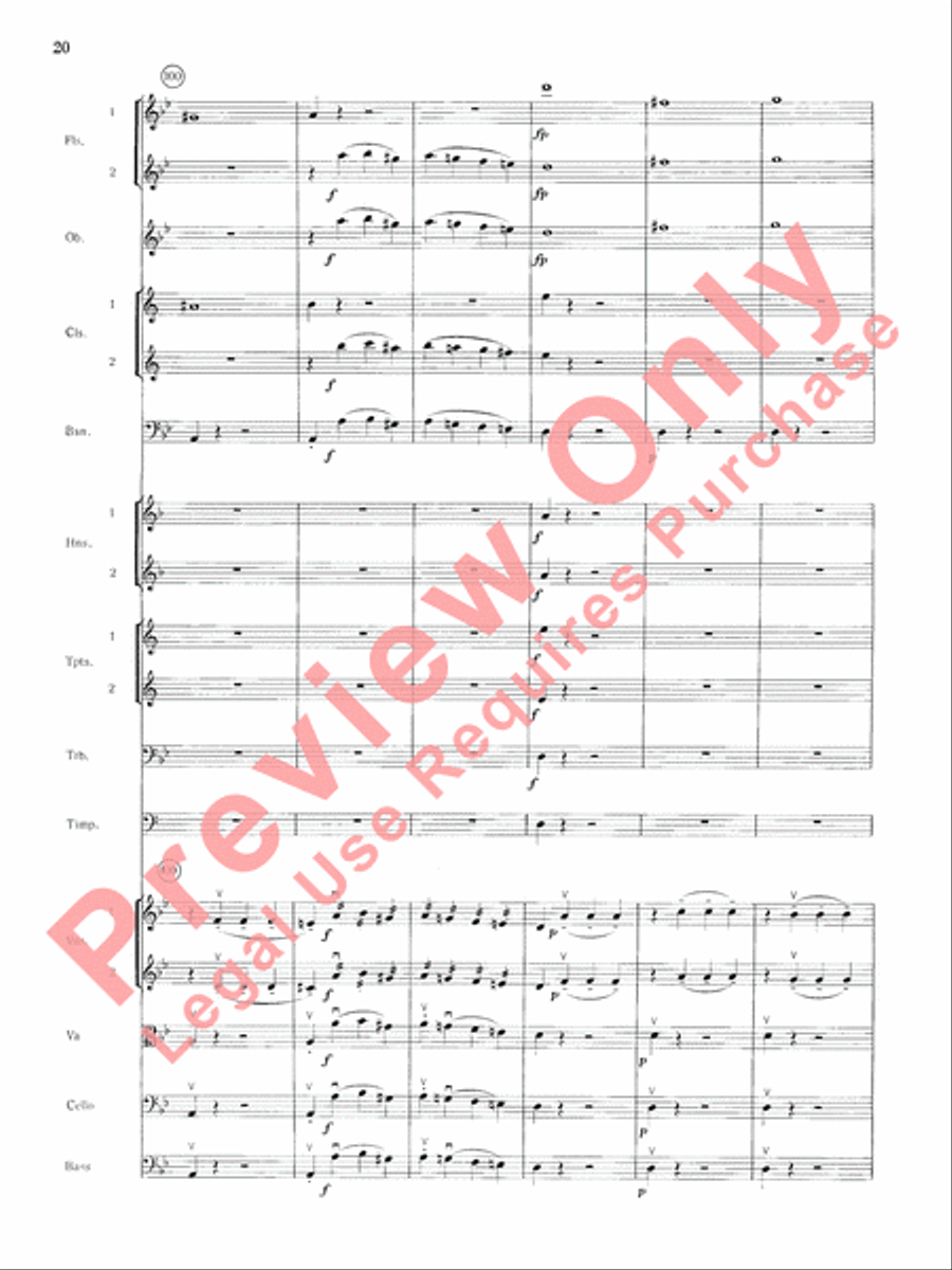 Mozart's Symphony No. 25 in G Minor, 1st & 2nd Movements Full Orchestra scores gallery preview page 23