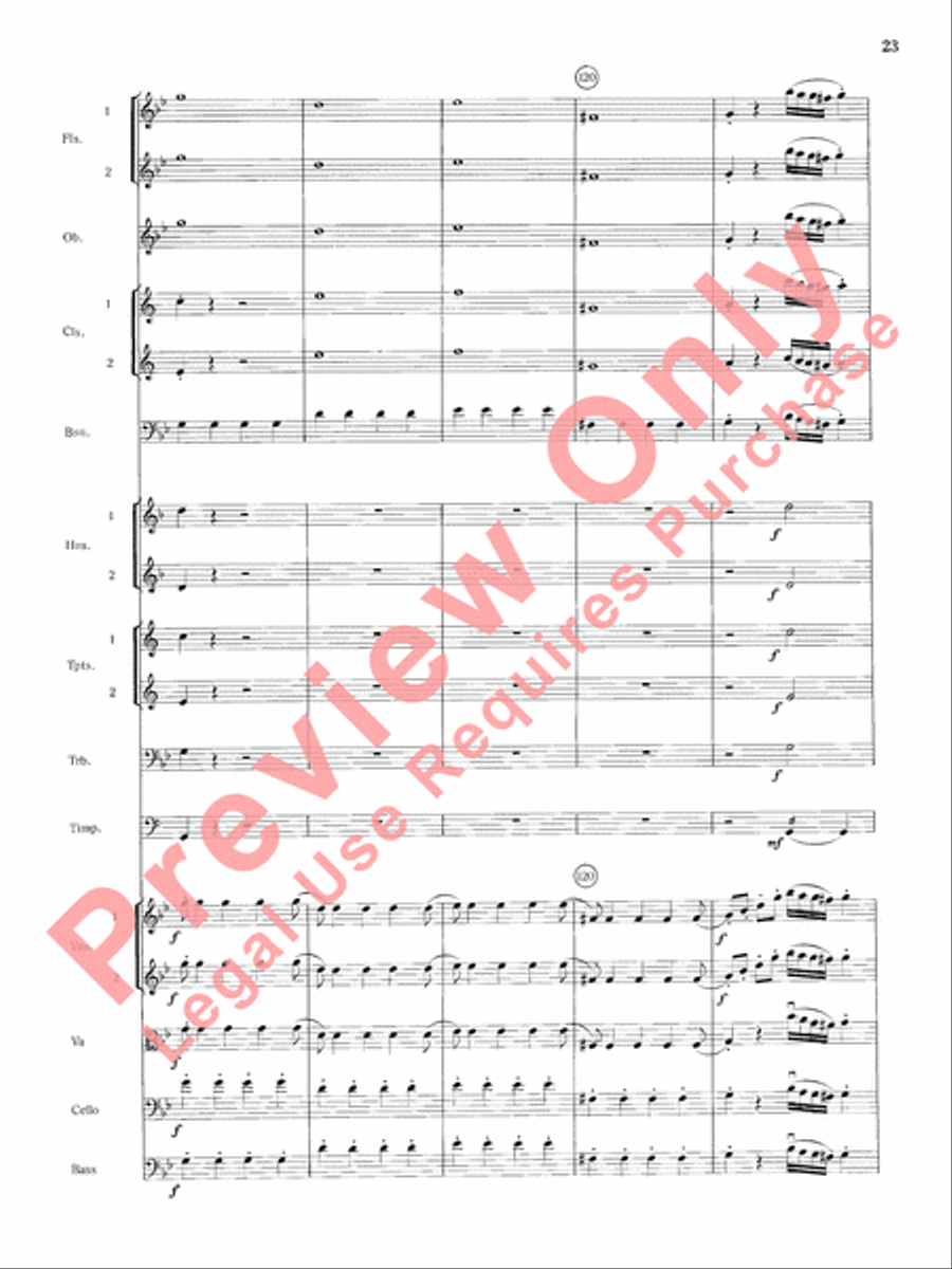 Mozart's Symphony No. 25 in G Minor, 1st & 2nd Movements Full Orchestra scores gallery preview page 26