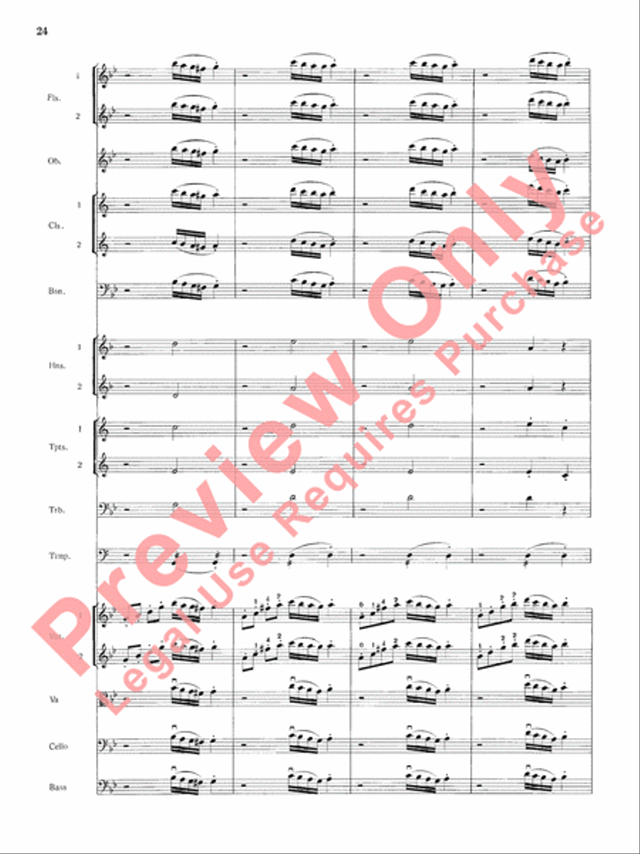 Mozart's Symphony No. 25 in G Minor, 1st & 2nd Movements Full Orchestra scores gallery preview page 27