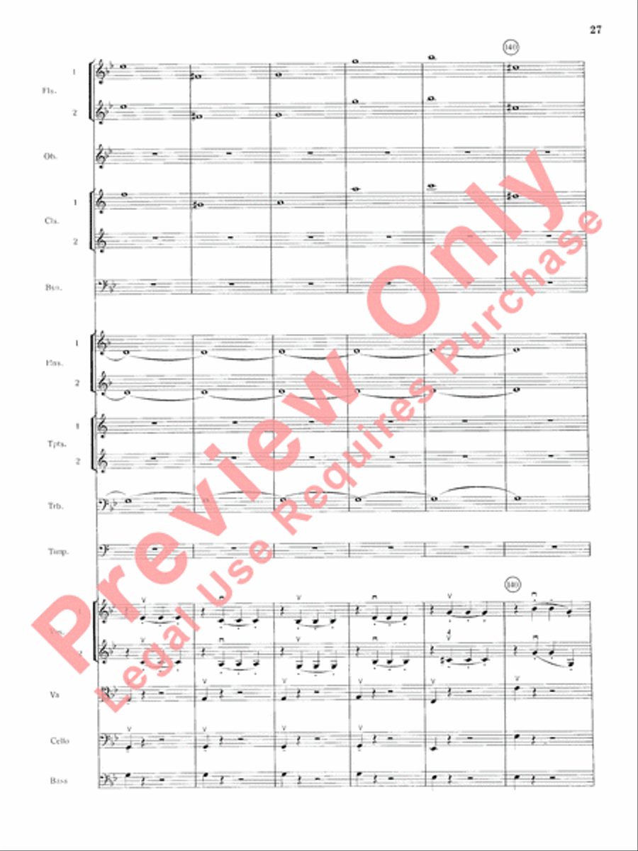 Mozart's Symphony No. 25 in G Minor, 1st & 2nd Movements Full Orchestra scores gallery preview page 30