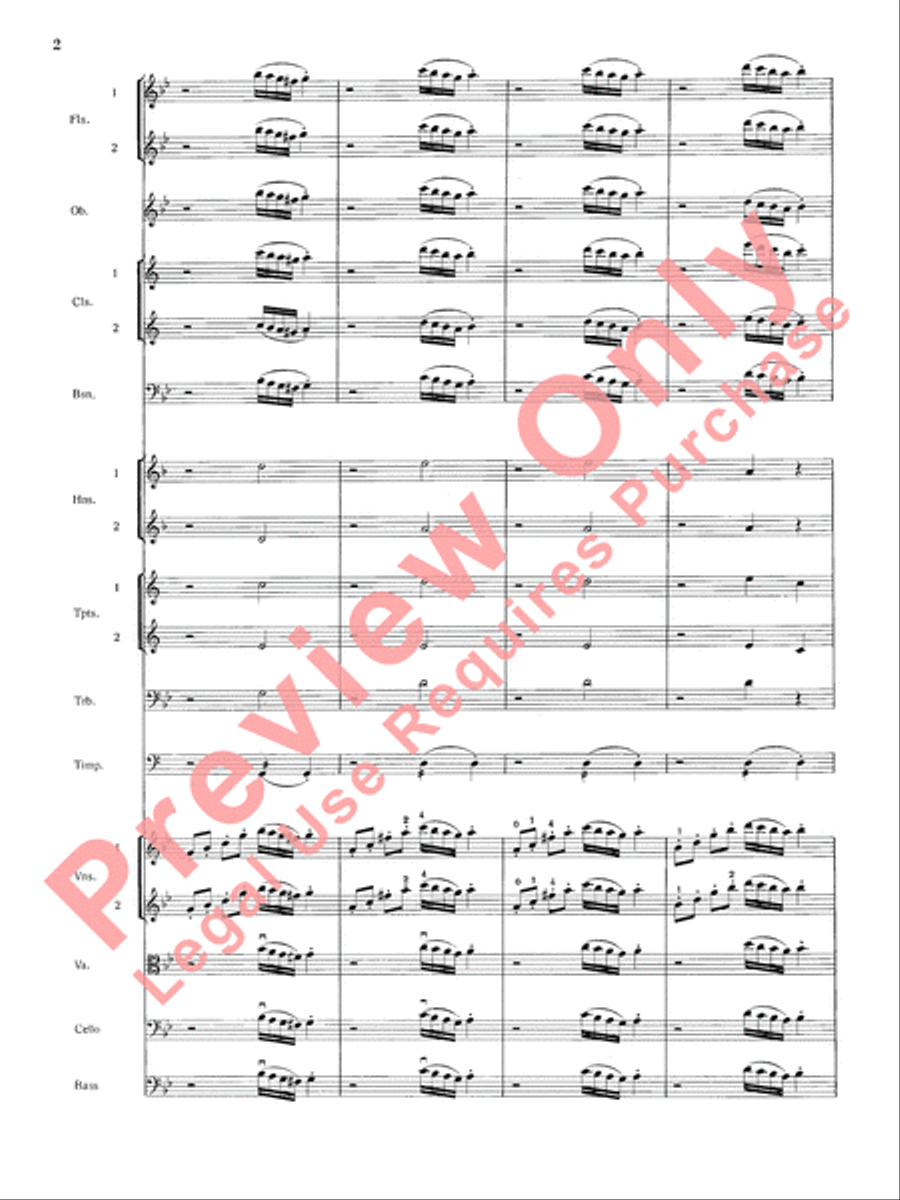 Mozart's Symphony No. 25 in G Minor, 1st & 2nd Movements Full Orchestra scores gallery preview page 5