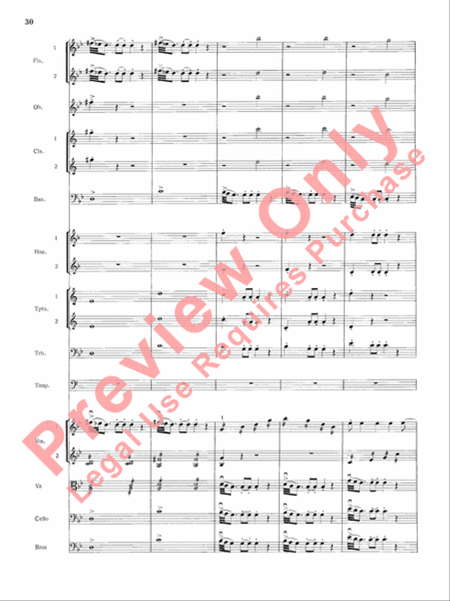 Mozart's Symphony No. 25 in G Minor, 1st & 2nd Movements Full Orchestra scores gallery preview page 33