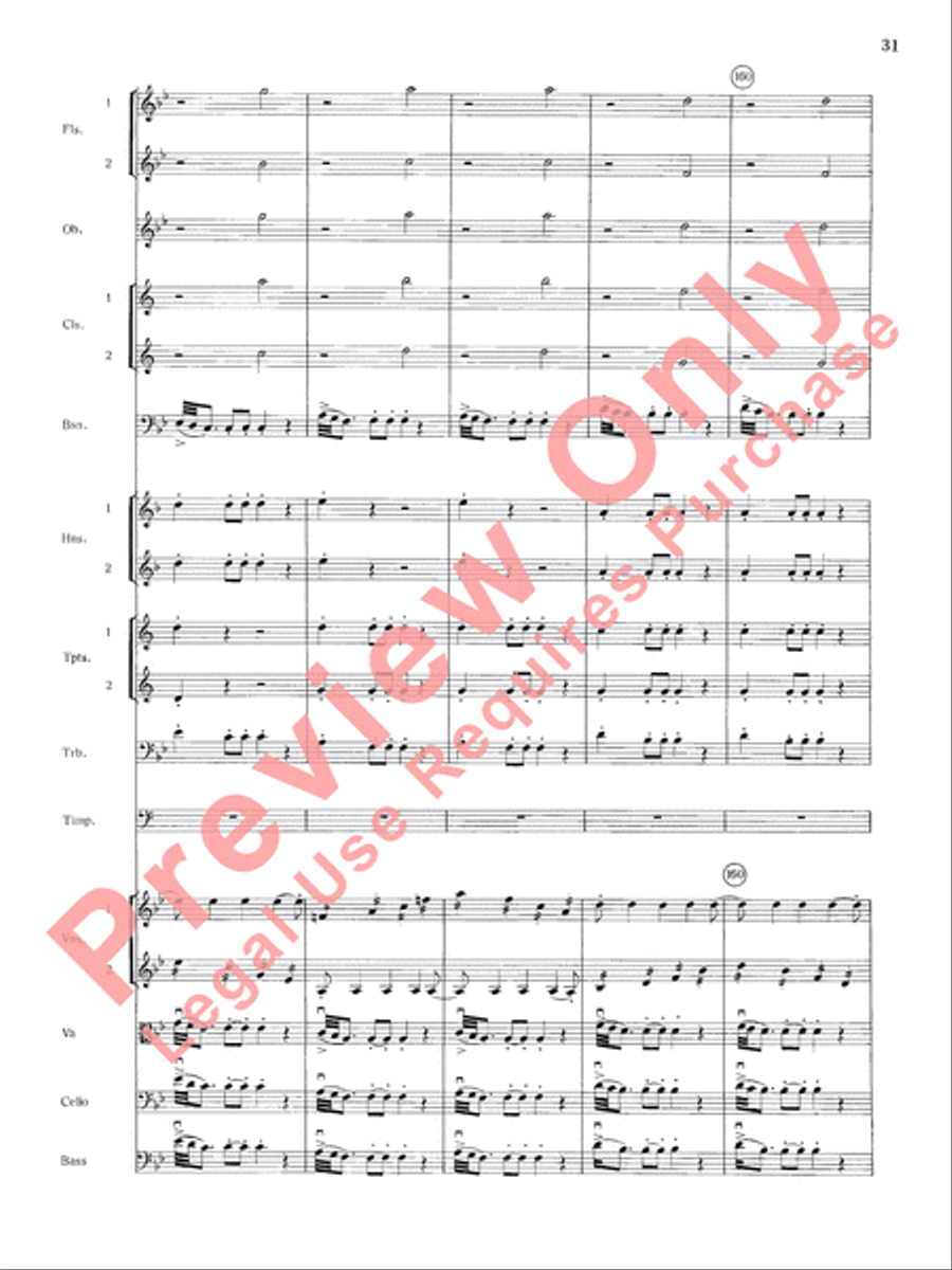 Mozart's Symphony No. 25 in G Minor, 1st & 2nd Movements Full Orchestra scores gallery preview page 34
