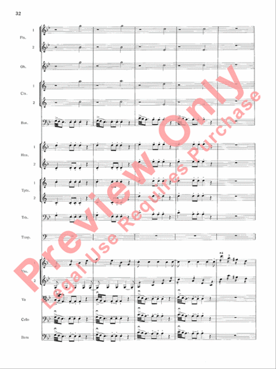 Mozart's Symphony No. 25 in G Minor, 1st & 2nd Movements Full Orchestra scores gallery preview page 35