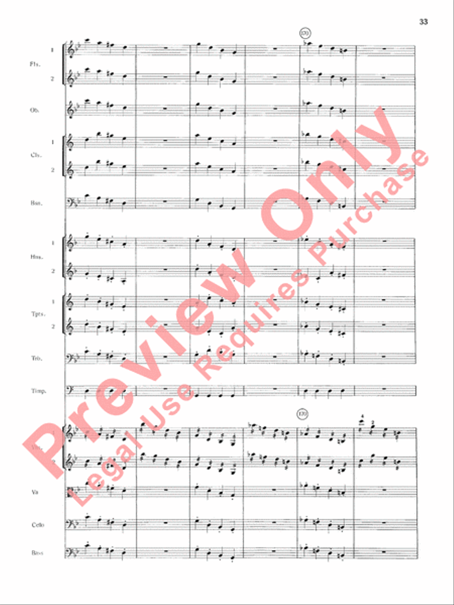 Mozart's Symphony No. 25 in G Minor, 1st & 2nd Movements Full Orchestra scores gallery preview page 36