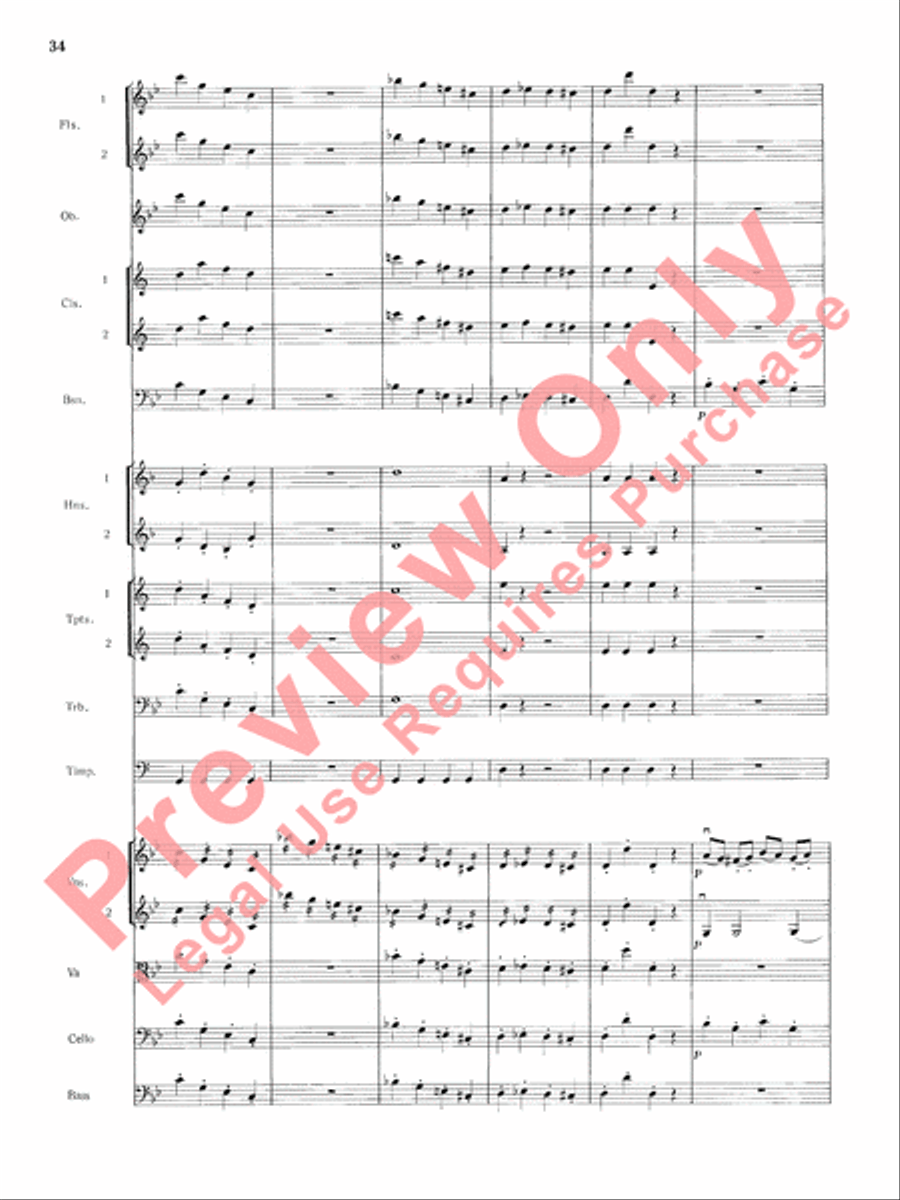 Mozart's Symphony No. 25 in G Minor, 1st & 2nd Movements Full Orchestra scores gallery preview page 37