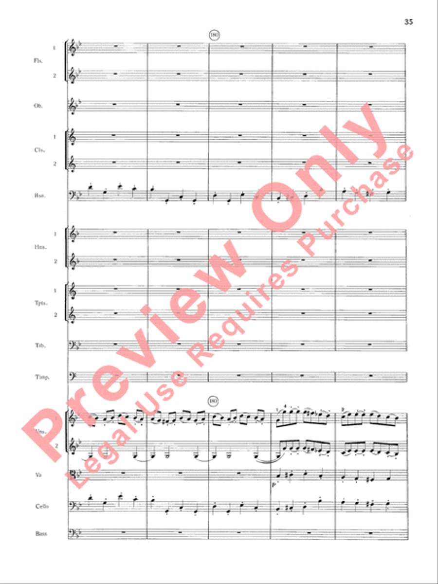 Mozart's Symphony No. 25 in G Minor, 1st & 2nd Movements Full Orchestra scores gallery preview page 38