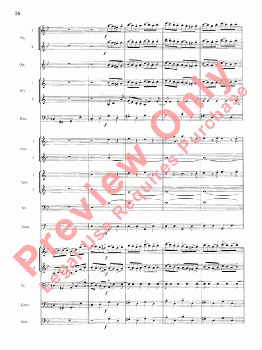 Mozart's Symphony No. 25 in G Minor, 1st & 2nd Movements Full Orchestra scores gallery preview page 39