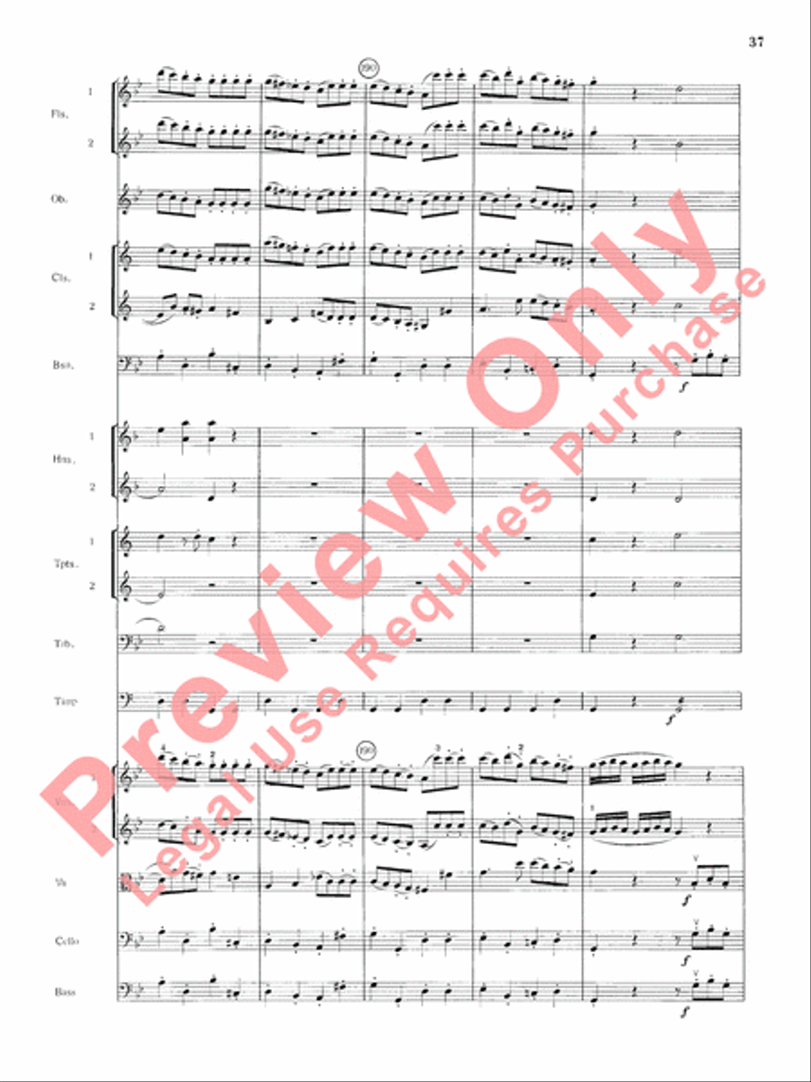 Mozart's Symphony No. 25 in G Minor, 1st & 2nd Movements Full Orchestra scores gallery preview page 40