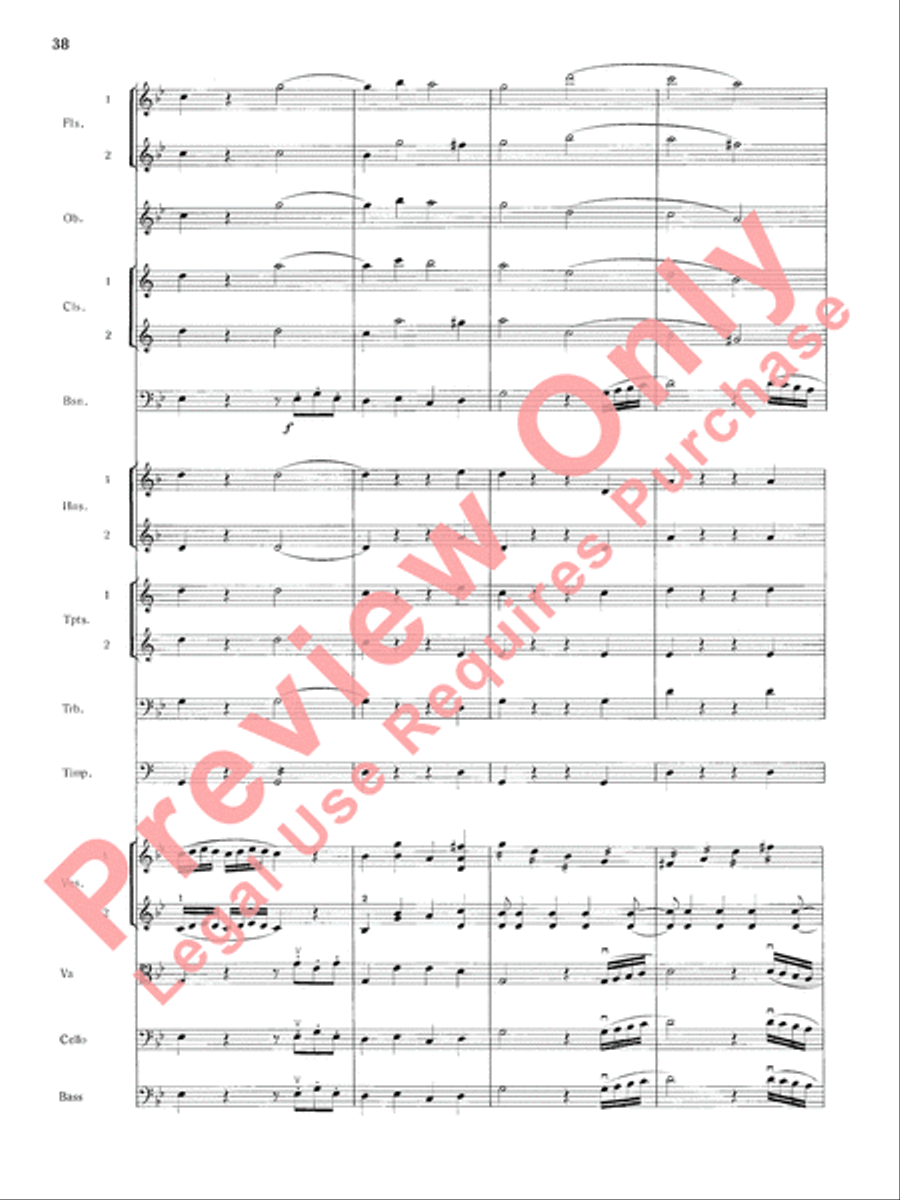 Mozart's Symphony No. 25 in G Minor, 1st & 2nd Movements Full Orchestra scores gallery preview page 41