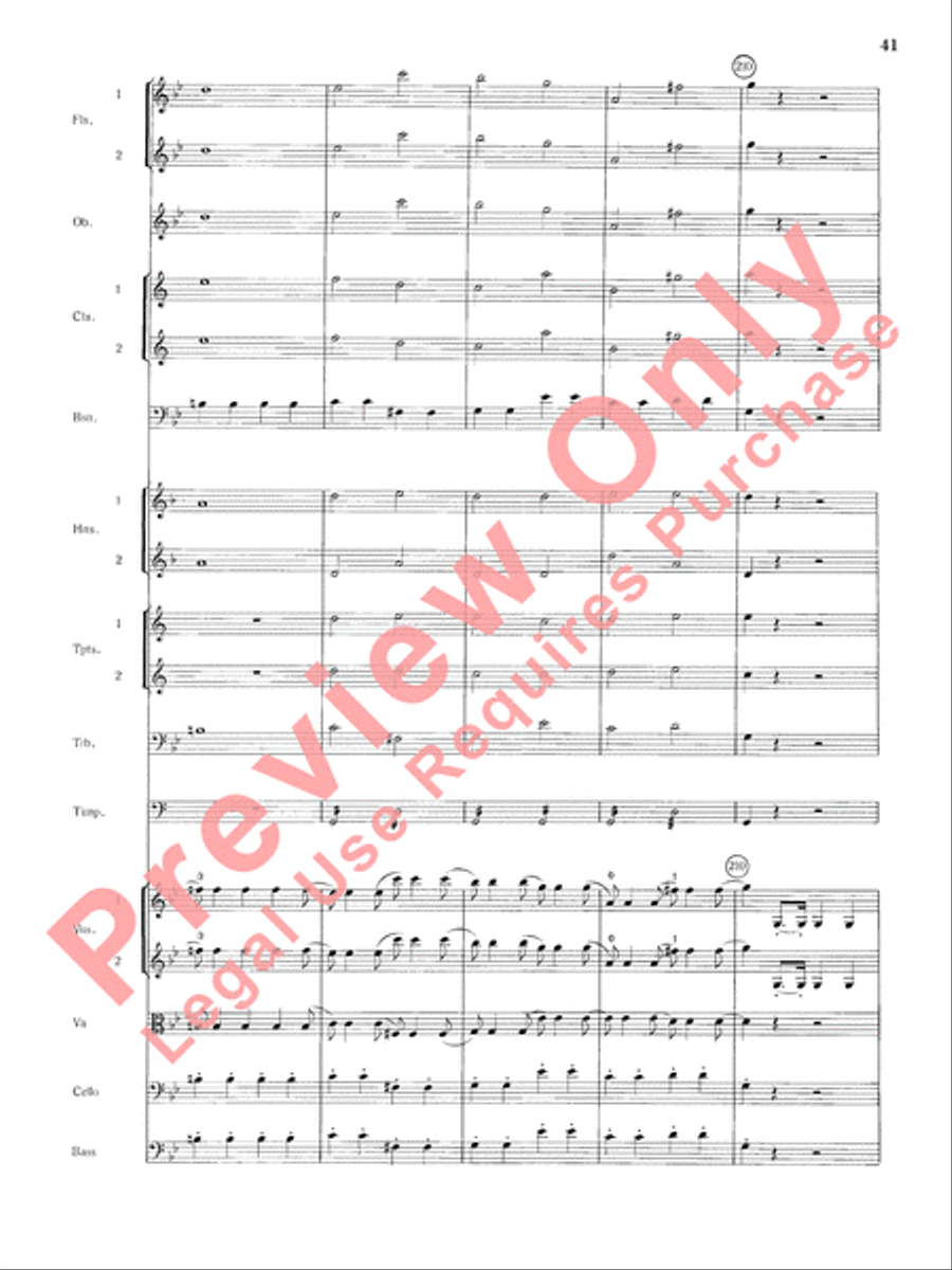 Mozart's Symphony No. 25 in G Minor, 1st & 2nd Movements Full Orchestra scores gallery preview page 44