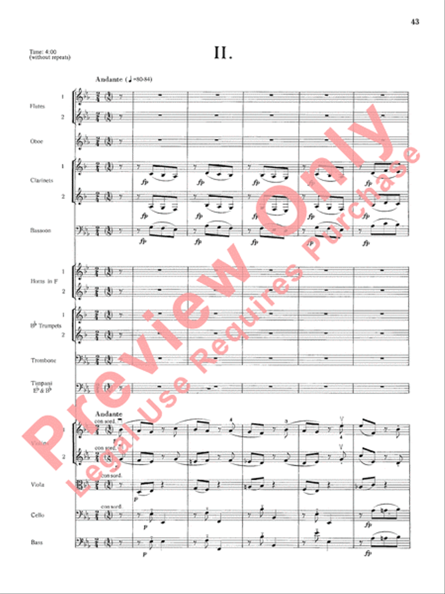 Mozart's Symphony No. 25 in G Minor, 1st & 2nd Movements Full Orchestra scores gallery preview page 46