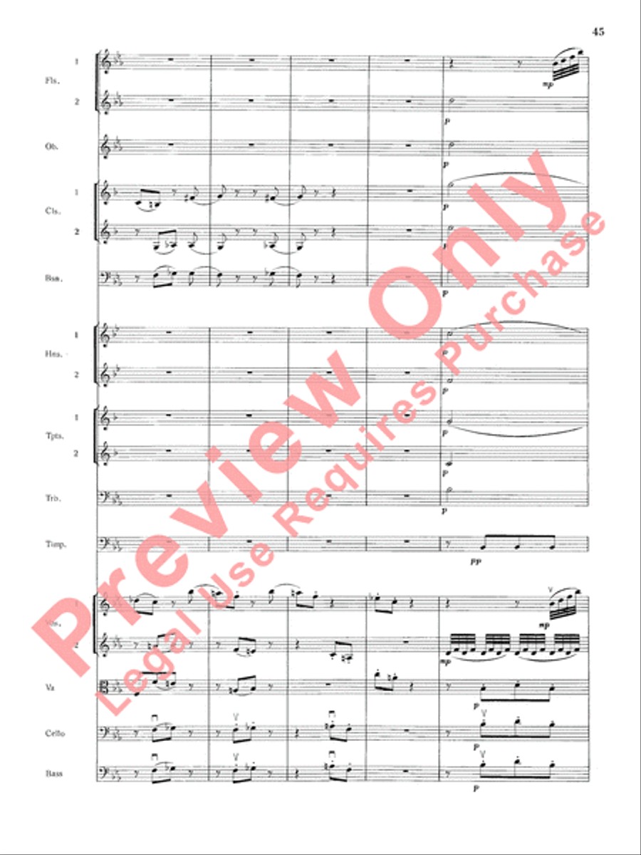 Mozart's Symphony No. 25 in G Minor, 1st & 2nd Movements Full Orchestra scores gallery preview page 48