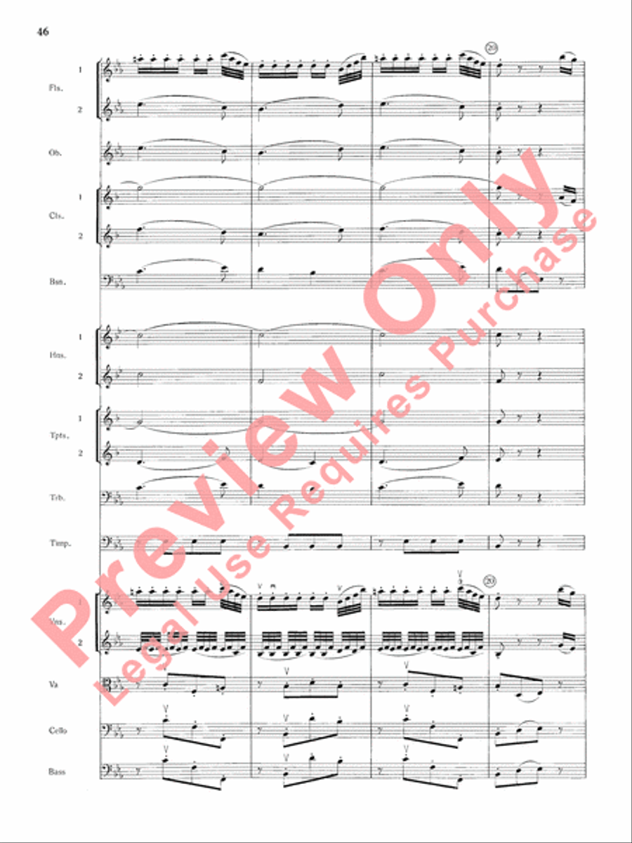 Mozart's Symphony No. 25 in G Minor, 1st & 2nd Movements Full Orchestra scores gallery preview page 49