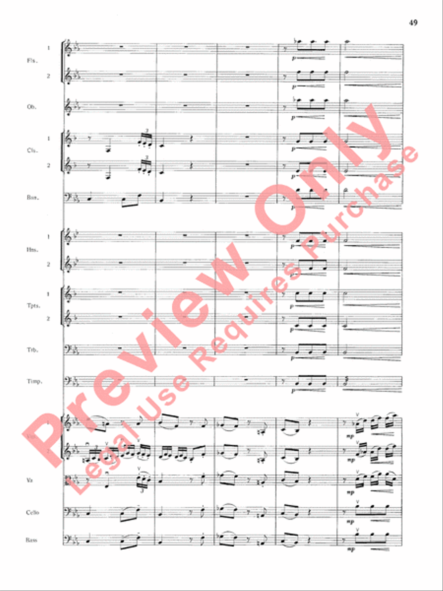 Mozart's Symphony No. 25 in G Minor, 1st & 2nd Movements Full Orchestra scores gallery preview page 52