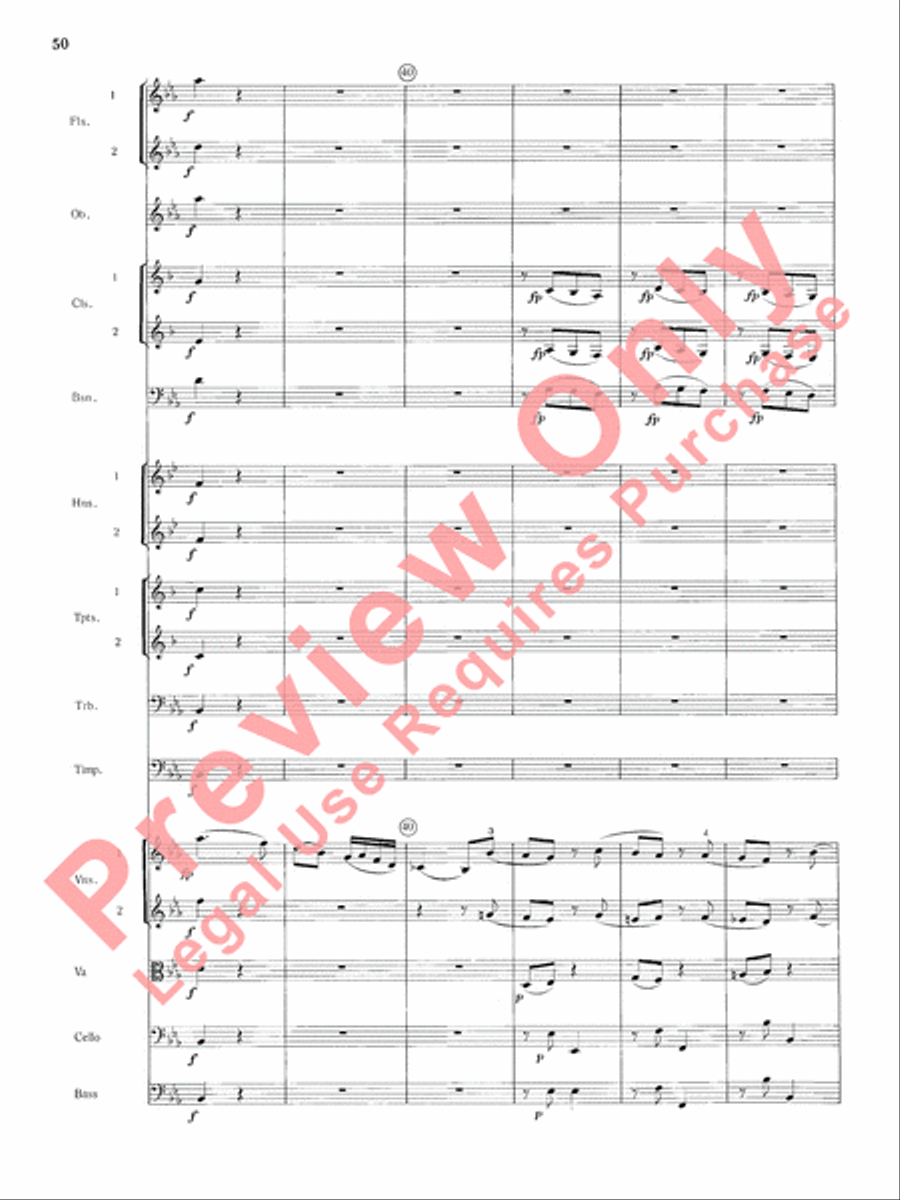 Mozart's Symphony No. 25 in G Minor, 1st & 2nd Movements Full Orchestra scores gallery preview page 53