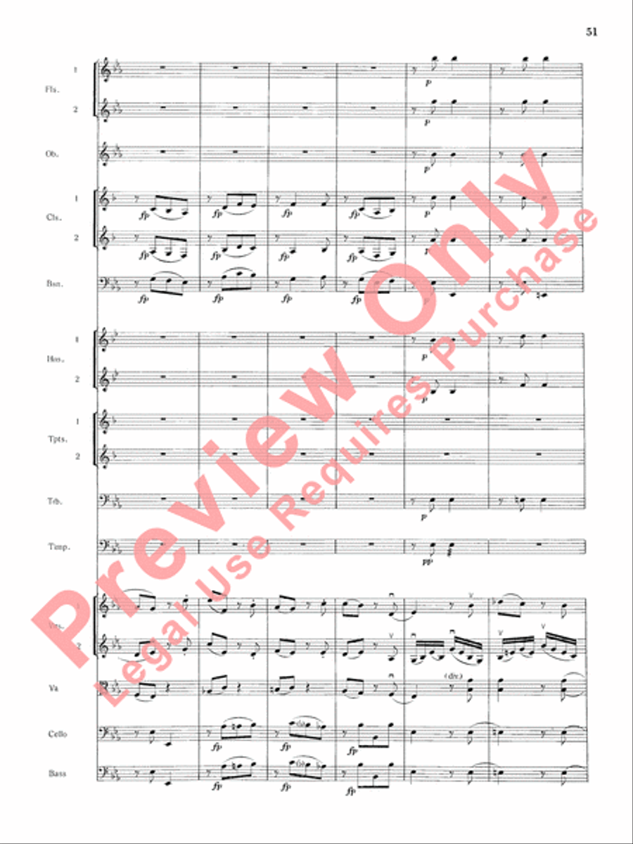 Mozart's Symphony No. 25 in G Minor, 1st & 2nd Movements Full Orchestra scores gallery preview page 54