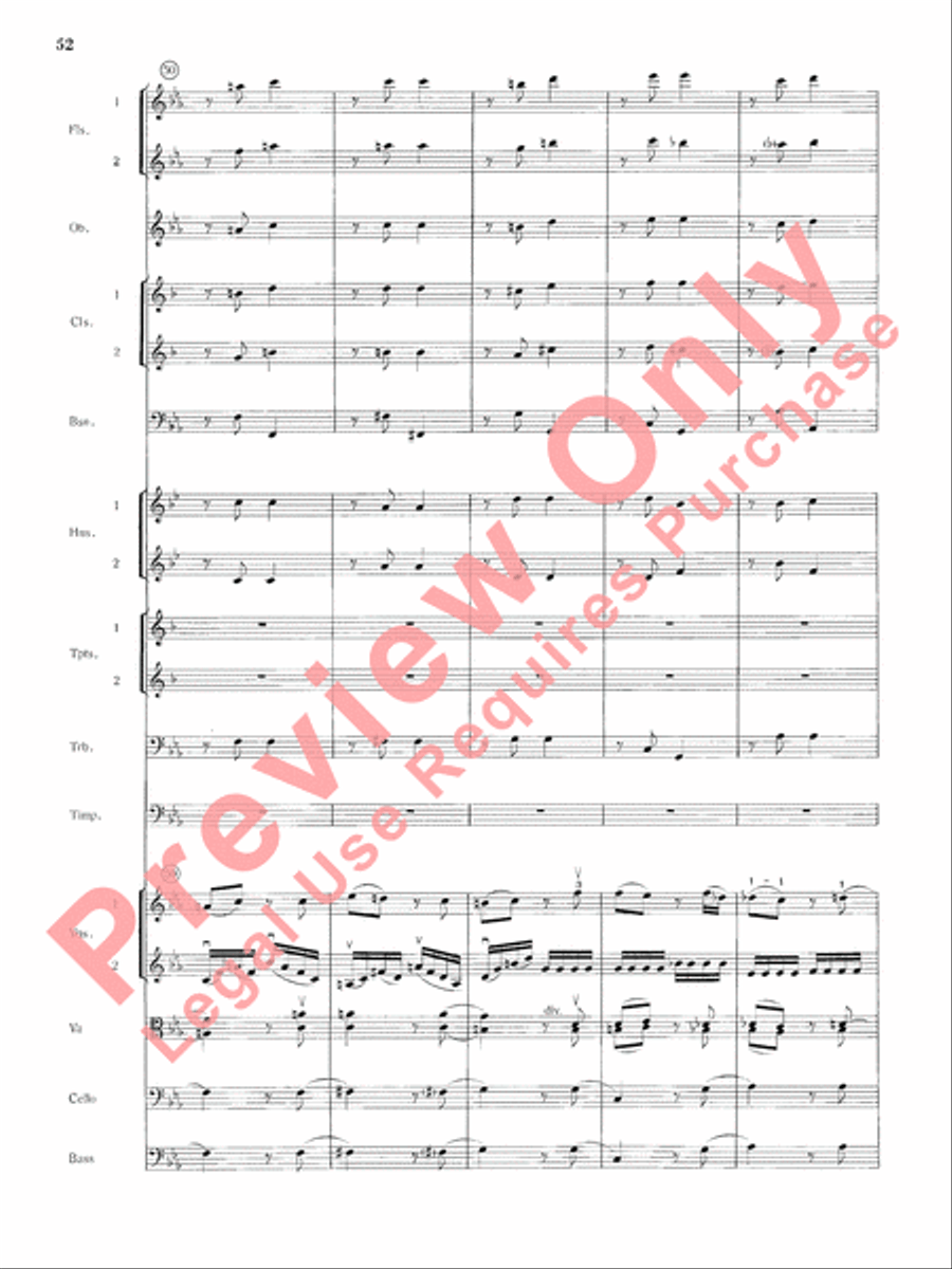 Mozart's Symphony No. 25 in G Minor, 1st & 2nd Movements Full Orchestra scores gallery preview page 55