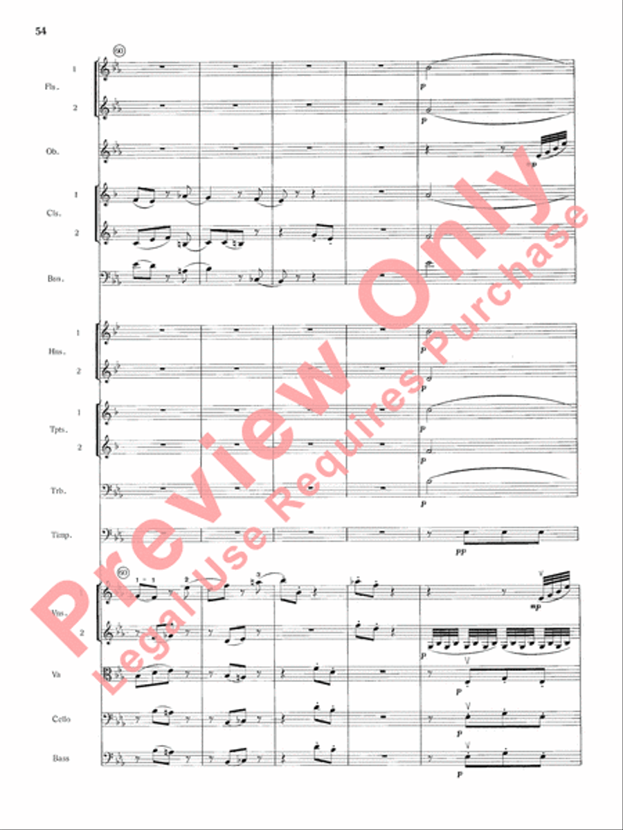 Mozart's Symphony No. 25 in G Minor, 1st & 2nd Movements Full Orchestra scores gallery preview page 57