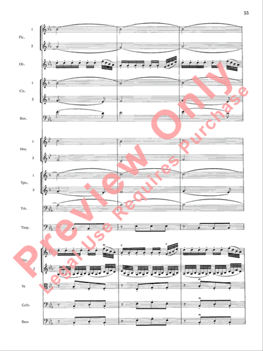 Mozart's Symphony No. 25 in G Minor, 1st & 2nd Movements Full Orchestra scores gallery preview page 58