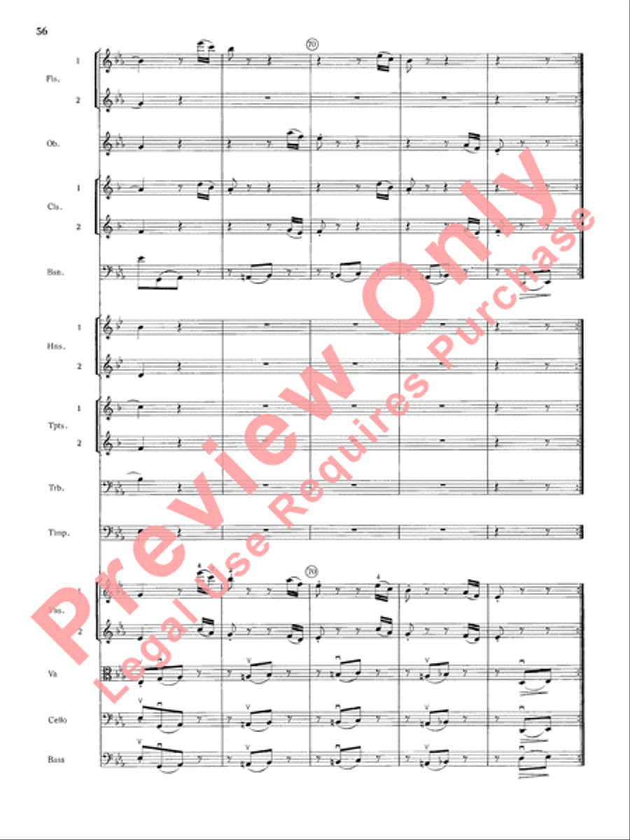Mozart's Symphony No. 25 in G Minor, 1st & 2nd Movements Full Orchestra scores gallery preview page 59