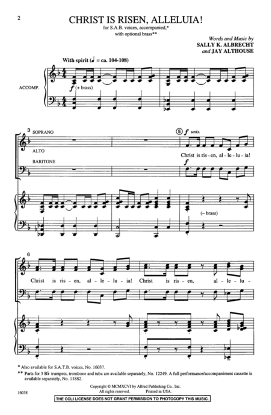 Christ Is Risen, Alleluia! 3-Part scores gallery preview page 2