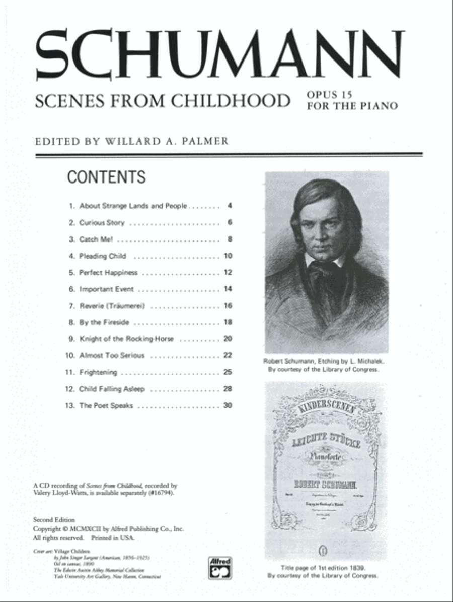 Schumann -- Scenes from Childhood Piano Solo scores gallery preview page 2